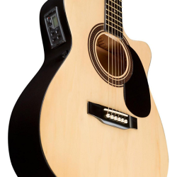 Rogue RA-090 Concert Cutaway Acoustic-Electric Guitar  Natural - Image 6