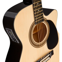 Rogue RA-090 Concert Cutaway Acoustic-Electric Guitar  Natural - Image 7