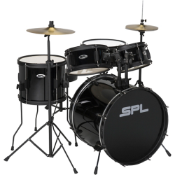 Sound Percussion Labs Kicker Pro 5-Piece Drum Set with Stands, Cymbals and Throne  Black